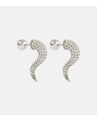 Balenciaga Force Horn Silver Earrings - Metallic