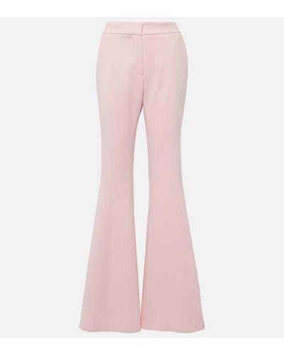Gabriela Hearst Desmond Virgin Wool Crepe Flared Trousers - Pink