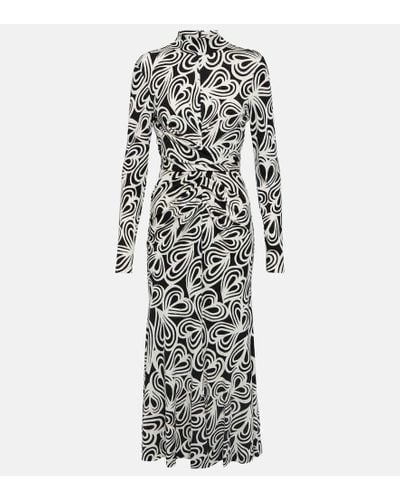 Diane von Furstenberg Marquise Printed Wool-blend Midi Dress - White