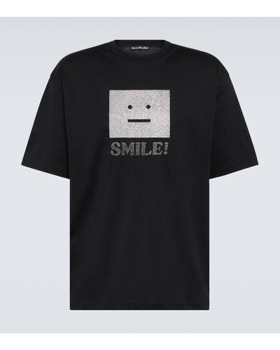 Acne Studios Face Cotton Jersey T-shirt - Black