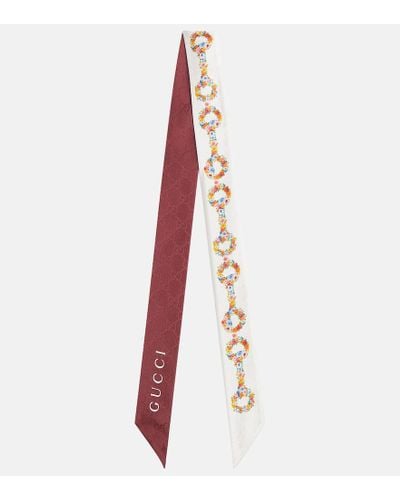 Gucci Foulard Horsebit in seta - Bianco