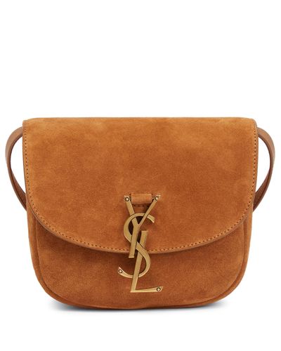 Saint Laurent Bolso al hombro Kaia Small de ante - Marrón