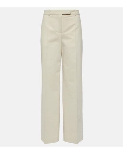 The Row Banew Cotton And Wool Wide-leg Pants - Natural
