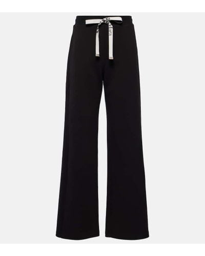 Max Mara Badia Cotton-blend Wide-leg Sweatpants - Black
