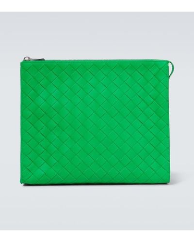Bottega Veneta Intrecciato Leather Document Case - Green