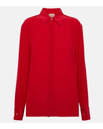 Tod's Camisa en crepe de china de seda - Rojo