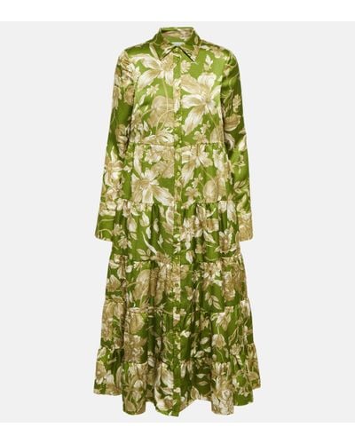 Erdem Palmira Floral Midi Dress - Green