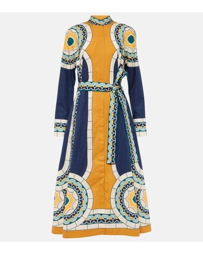 La DoubleJ Sundowner Cotton Poplin Midi Dress - Multicolour