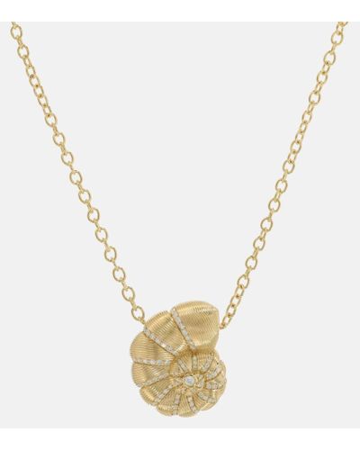 Sydney Evan Collar Fluted Nautilus de oro de 14 ct con diamantes - Metálico