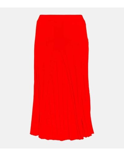 Stella McCartney Ribbed-knit Cotton Midi Skirt - Red