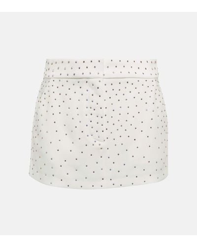 Alex Perry Carling Embellished Crepe Miniskirt - White
