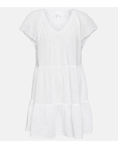 Velvet Minikleid Eleanor aus Baumwolle - Weiß