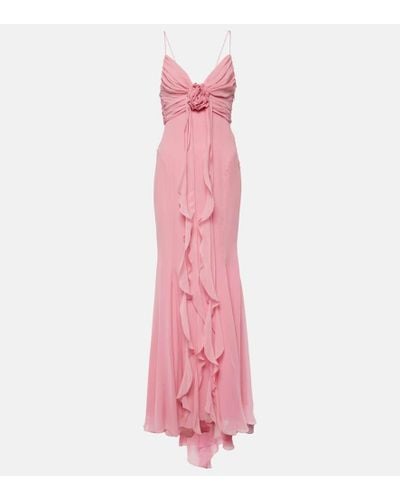 Blumarine Robe aus Seiden-Georgette - Pink
