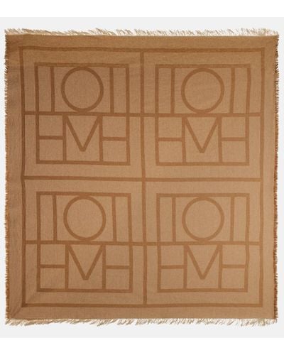 Totême Monogram Wool And Cashmere Scarf - Brown