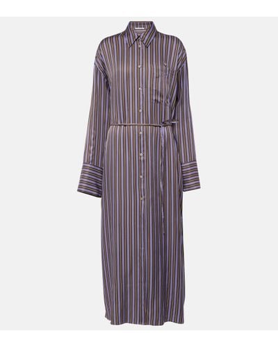 Acne Studios Delestina Striped Shirt Dress - Purple