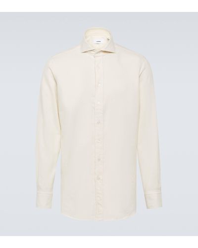 Lardini Cotton Oxford Shirt - White