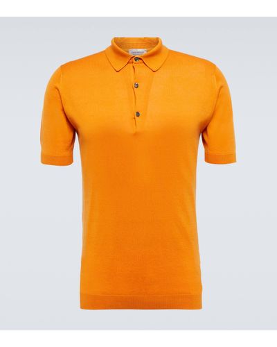 John Smedley Adrian Cotton Polo Shirt - Orange