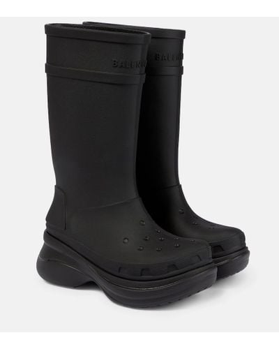 Balenciaga X Crocs Stiefel mit Logo-Prägung - Schwarz