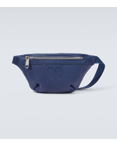 Gucci Jumbo GG Small Leather Belt Bag - Blue