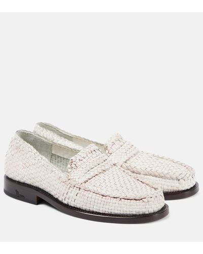 Marni Woven Leather Loafers - White
