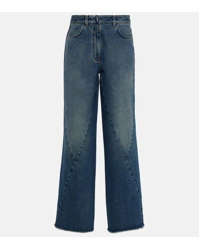 Givenchy Jeans anchos de tiro medio - Azul