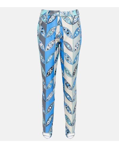 Emilio Pucci X Fusalp – Pantalon de ski imprime - Bleu