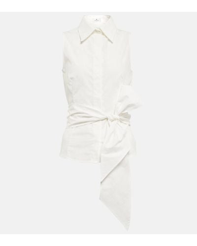 Etro Cotton Tie-waist Blouse - White