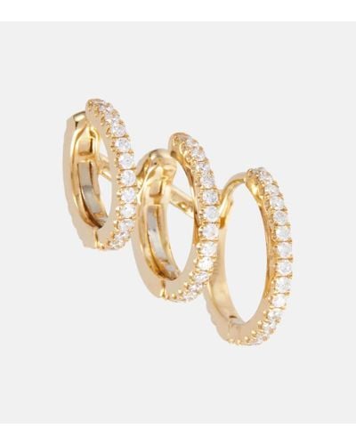 Maria Tash Linked Pave Eternity 18kt Gold Stacked Ear Cuff With Diamonds - Metallic