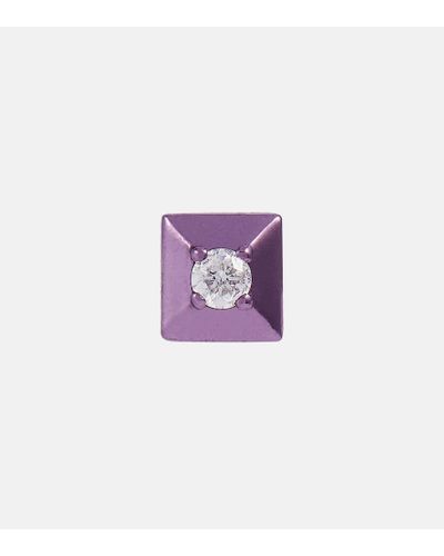 Eera Einzelner Ohrring Mini Medium aus 18kt Weissgold mit Diamanten - Lila