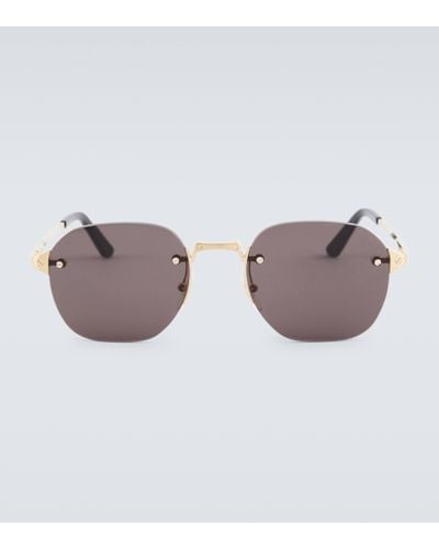Cartier Santos De Cartier Round Sunglasses - Brown