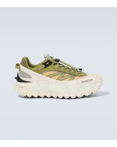 Moncler Trailgrip Leather-trimmed Trainers - Natural