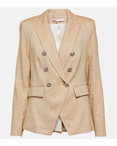 Veronica Beard Blazer Miller Dickey aus einem Leinengemisch - Natur