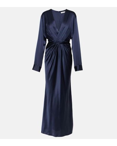 Christopher Esber Triquetra Twist Silk Maxi Dress - Blue