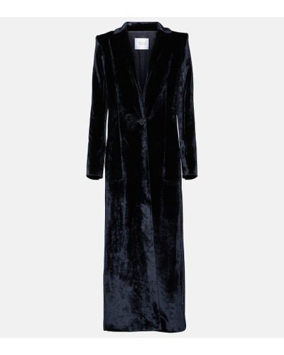 Galvan London Sculpted Velvet Coat - Black