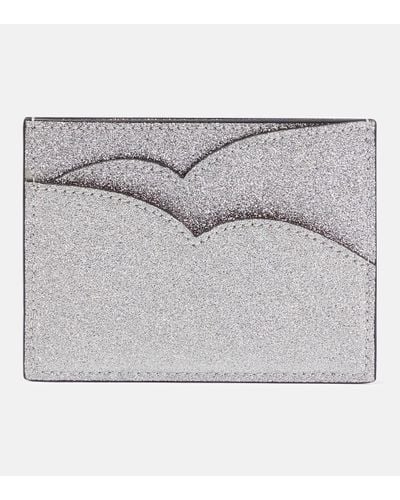 Christian Louboutin Hot Chick Glittered Leather Card Holder - Metallic