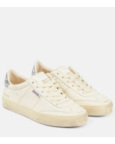 Golden Goose Soul-star Glitter Leather Trainers - White