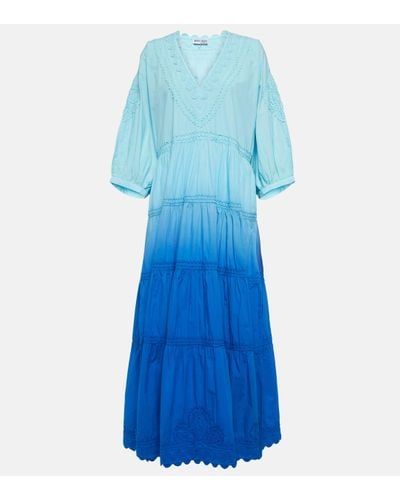 Juliet Dunn Robe longue en coton - Bleu