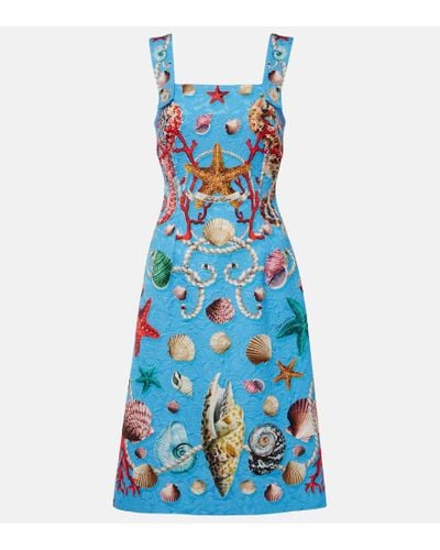 Dolce & Gabbana Vestido corto Capri estampado - Azul