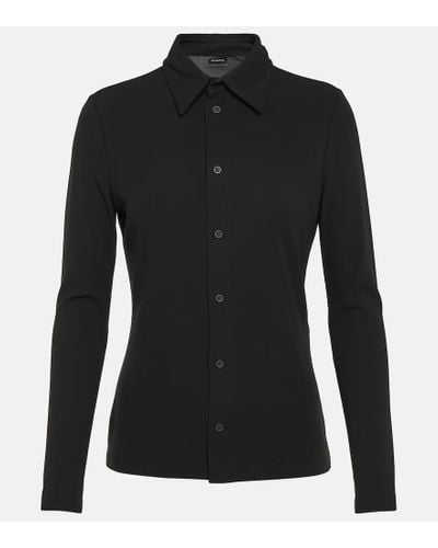 Balenciaga Camisa acanalada de jersey - Negro