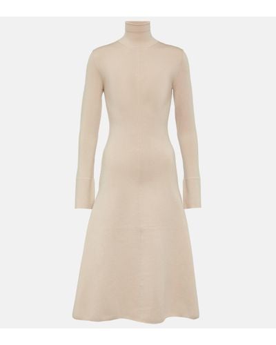 JOSEPH Silk-blend Midi Dress - Natural