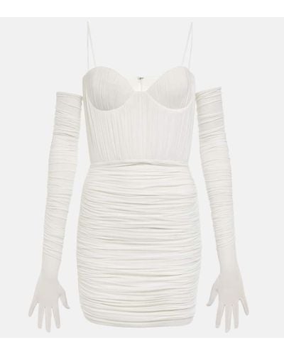 Alex Perry Paige Ruched Minidress - White