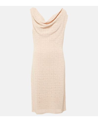 Givenchy Vestido midi 4G en jacquard drapeado - Neutro