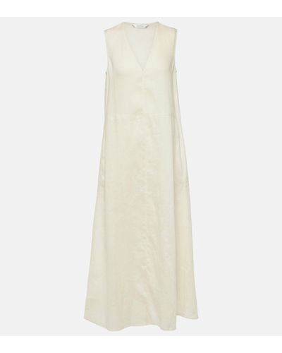 Max Mara Alec Linen Midi Dress - White