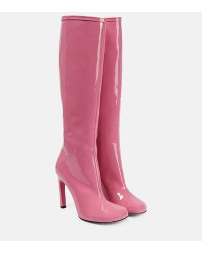 Dries Van Noten Patent Leather Knee-high Boots - Pink
