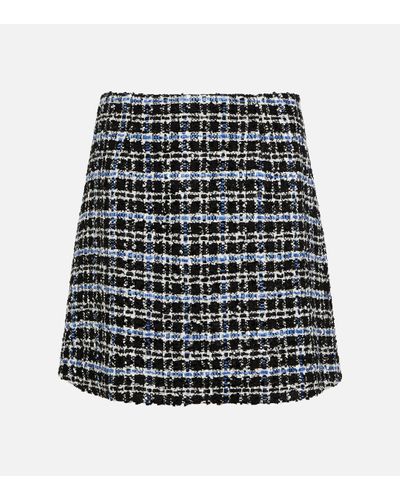 Carolina Herrera Checked Tweed Miniskirt - Black