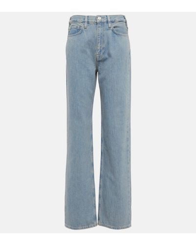 FRAME High-Rise Straight Jeans Le Jane - Blau