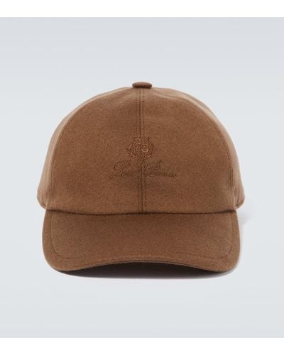 Loro Piana Logo Cashmere Hat - Brown
