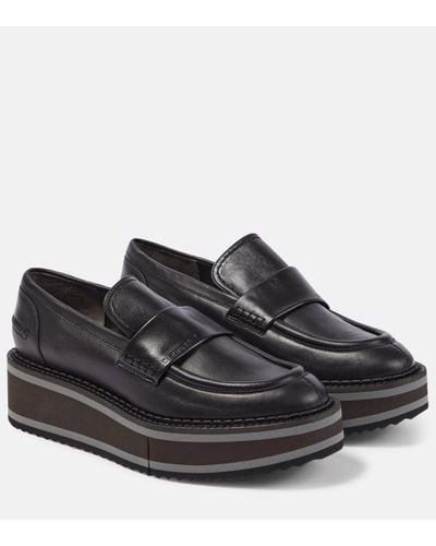 Robert Clergerie Bahati Leather Platform Loafers - Black