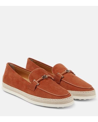 Tod's Gomma Suede Moccasins - Brown