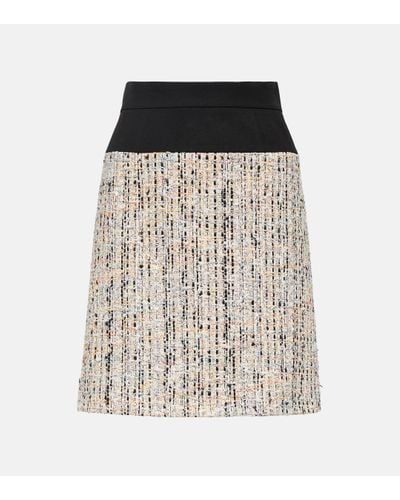Alexander McQueen Wool Tweed Miniskirt - Natural